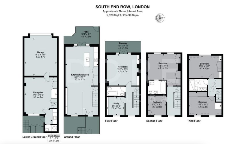 Floor plan of South End Row